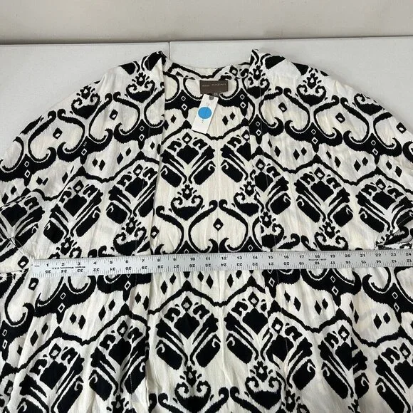 Bel Kazan Anthro Womens Top One Size Black Lois Duster Kimono Motif Resort Beach - Picture 7 of 13